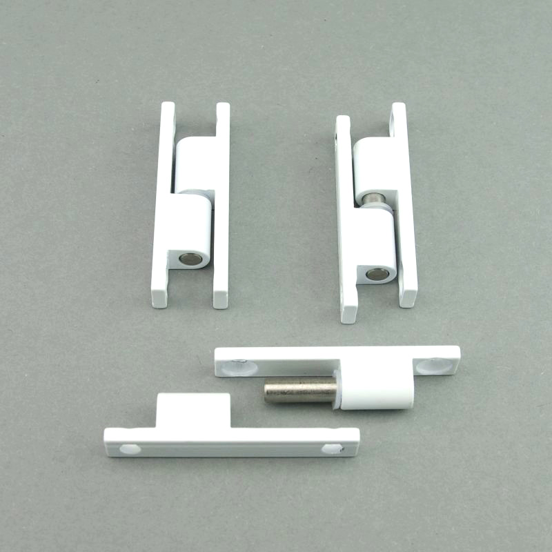 Scharniere aus Aluminium für Fliegengitter Fenster und Türen in Weiss (RAL9016)